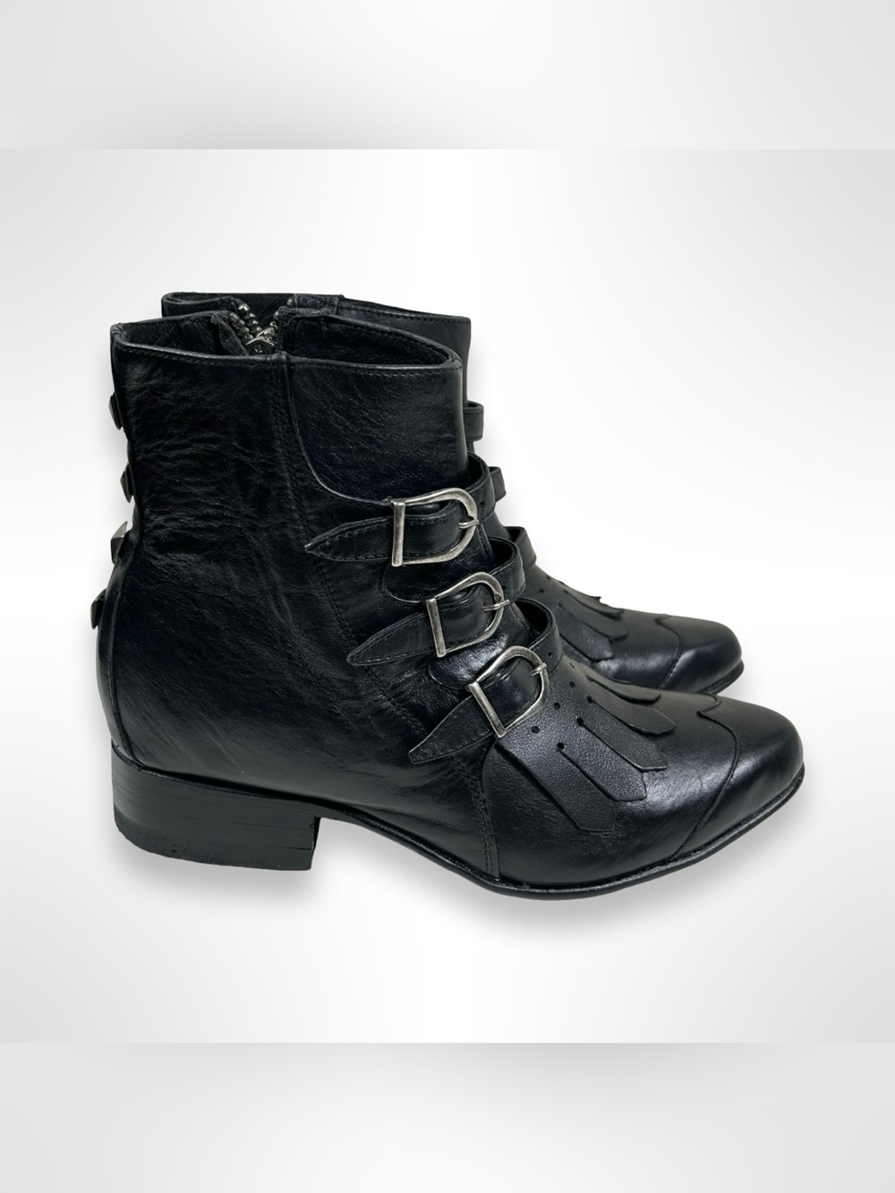 MODERN VICE triple buckle winkle picker boots